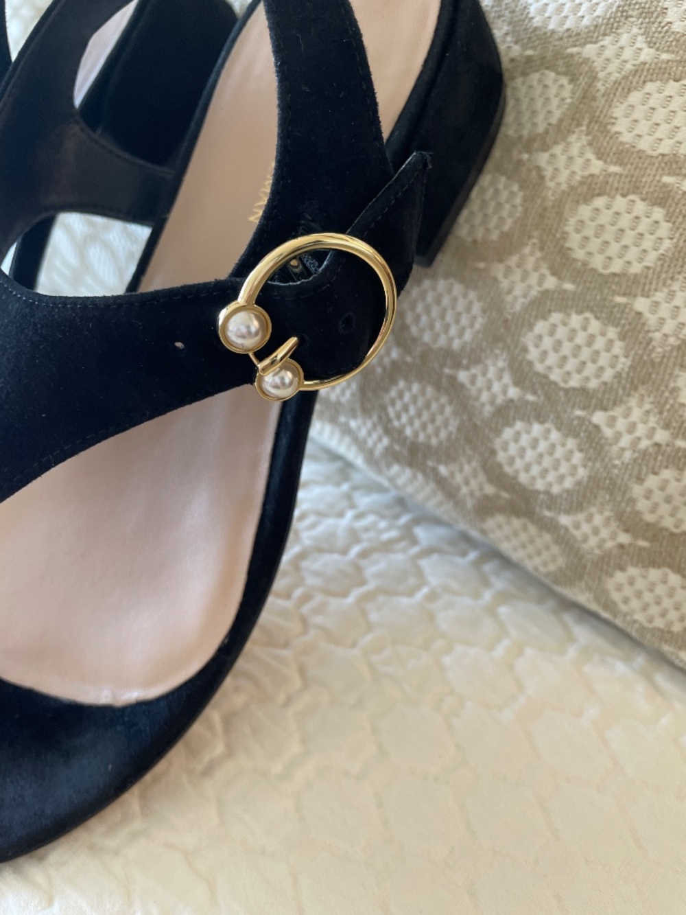 Stuart Weitzman Black Suede Sandals - Picture 2 of 8
